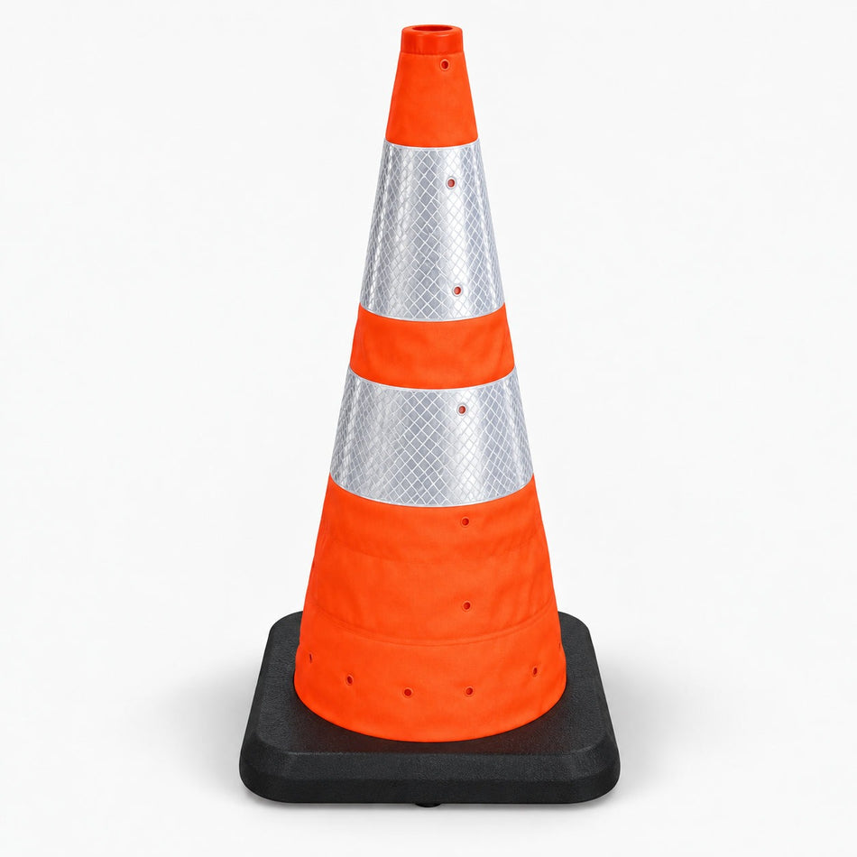 Flexibarrier Sammenleggbar trafikkjegle 70cm med integrert Varsellampe