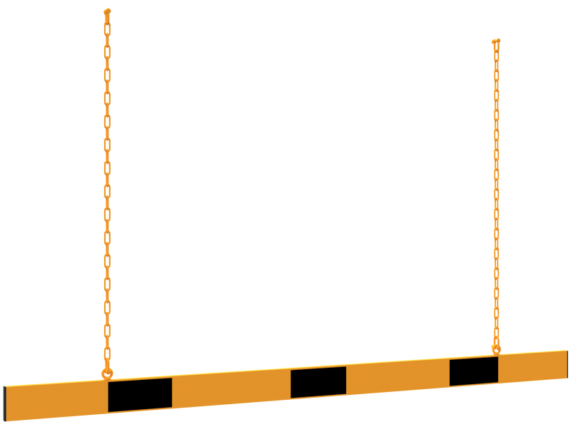 Høydebegrensningsbarriere - Reflekterende aluminiumpanel med opphengskjeder