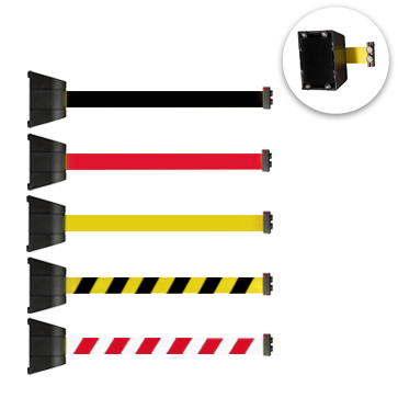 FlexiBarrier Veggmontert avsperringsbånd – Magnetisk – (4,5 eller 10 meter bånd)