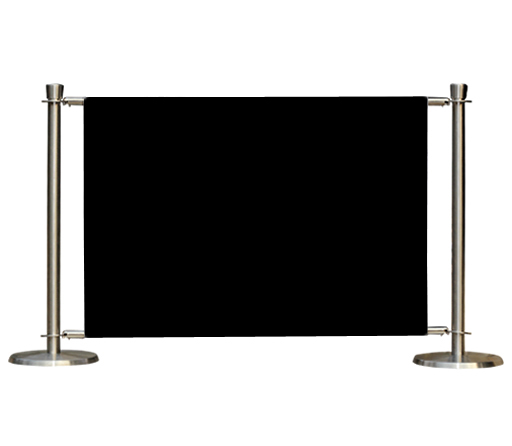 Flexibarrier Café Barrier Set – Premium Sølv – 2000mm | Ensfarget banner