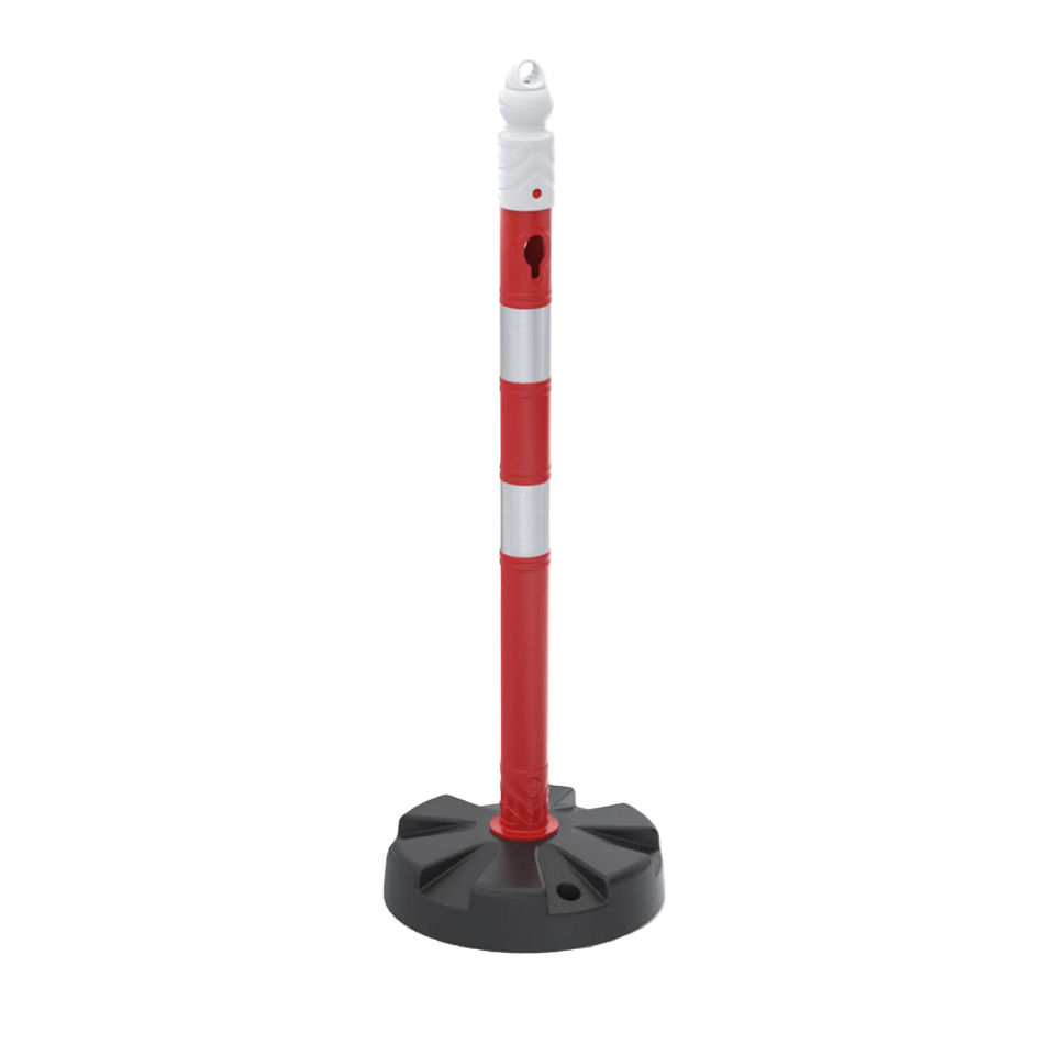 Stolpe- og kjettingbarriere -MegaMax- 630 mm - Dobbelt reflekterende