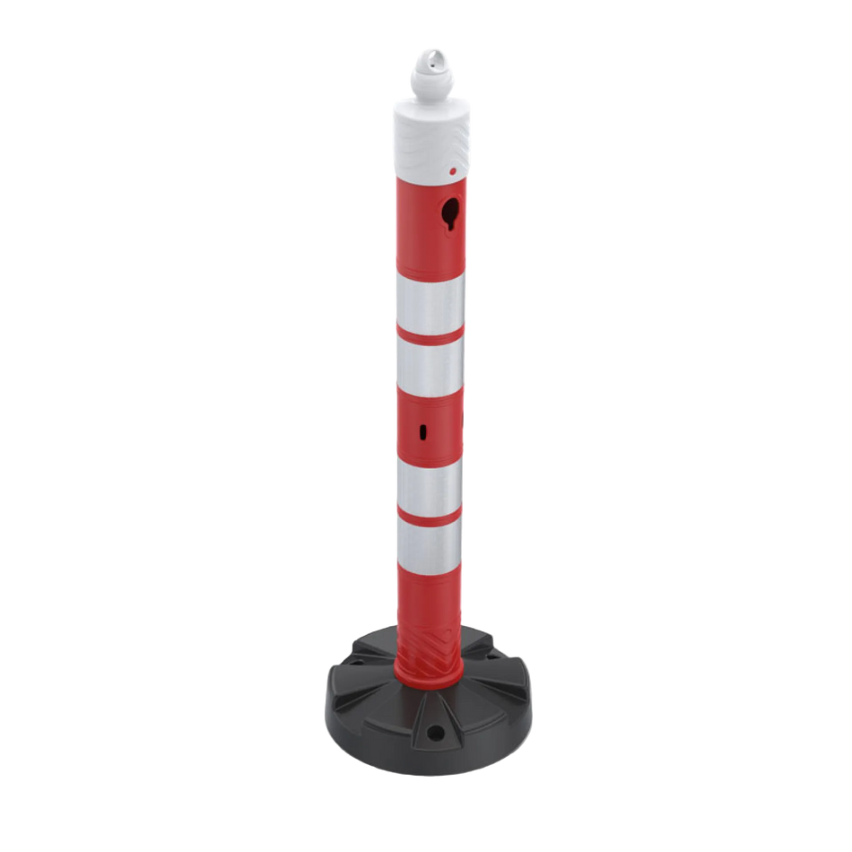 Stolpe- og kjettingbarriere -MegaMax- 1100 mm - Dobbelt reflekterende