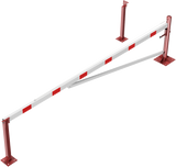 Svingbarriere med avstivningsrør og trekkrepsforsterkning