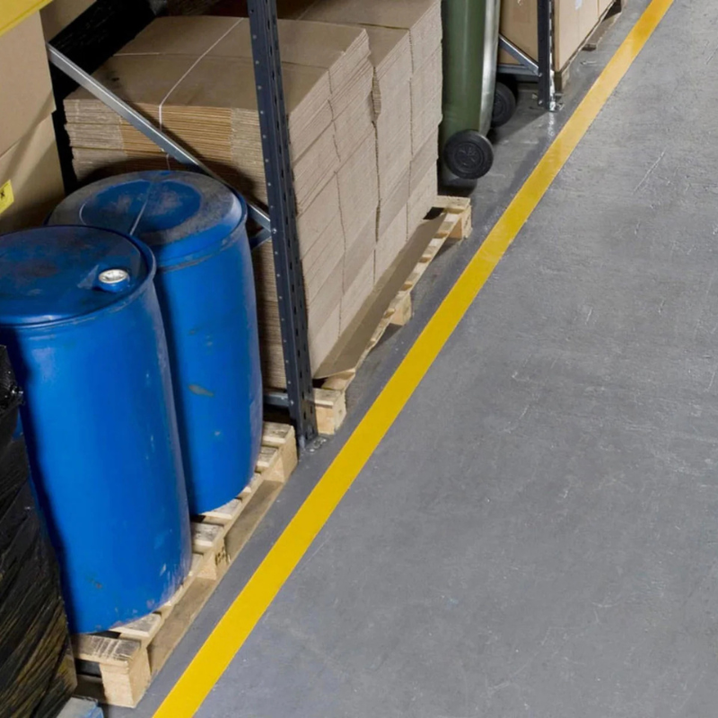 Gulvmerkebånd - PermaStripe - (30m/rull - 50mm, 75mm eller 100mm bredder)