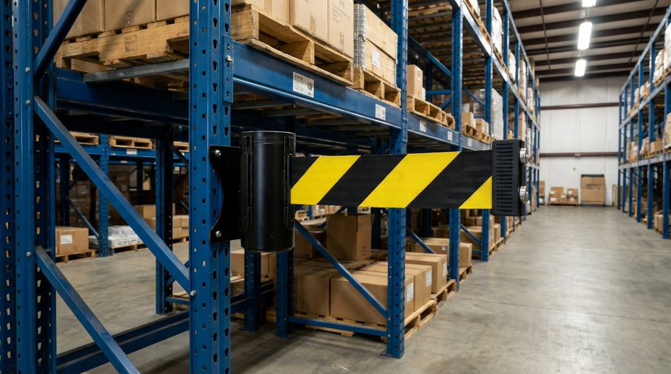 FlexiBarrier Veggmontert Sperre – Økonomi – Magnetisk (2,3–4,5 m belte)