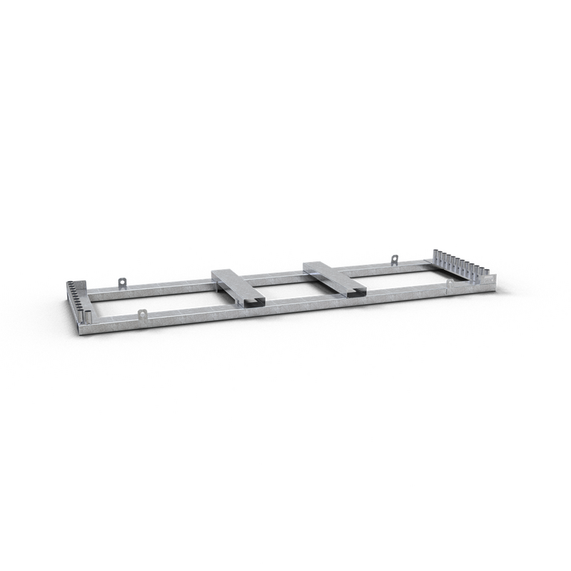 Lagrings- og transportpall for 25 mobile gjerder
