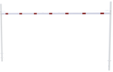 Høydebegrensningsbarriere med 2 firkantede stolper (3-9m bredde)