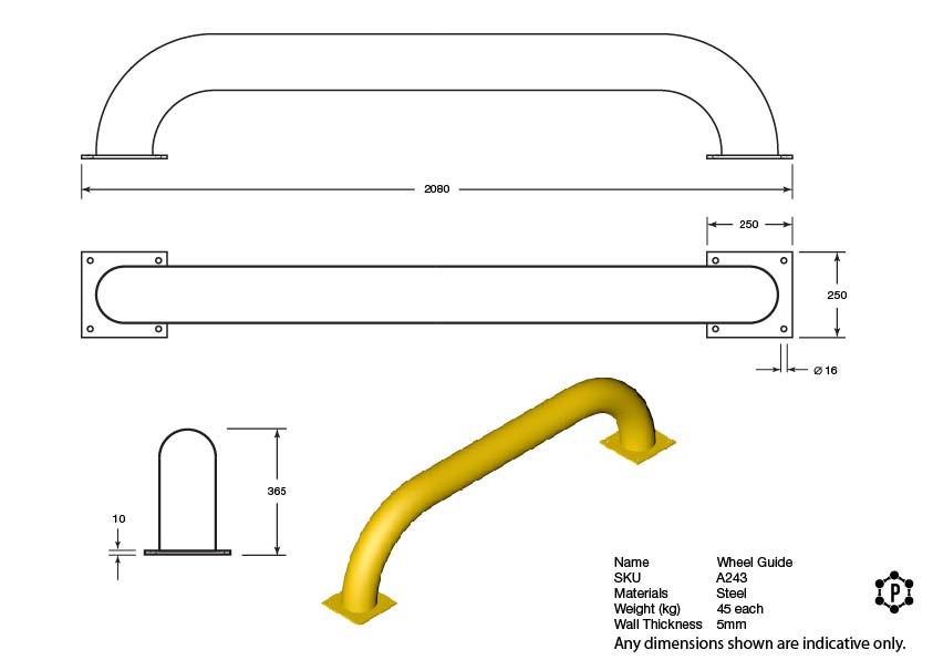 Heavy-duty straight loading bay wheel guides – product image 8