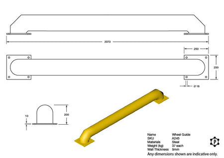 Low-profile loading bay wheel guide – product image 8