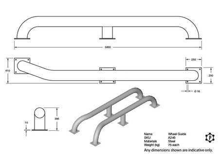Heavy-duty 3 metre loading bay wheel guides – image 8