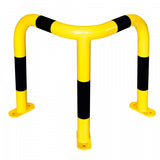 BLACK BULL Corner Protection Guard MD, 600 x 500 x 500 mm industrial corner guard, yellow and black safety barrier for indoor and outdoor use