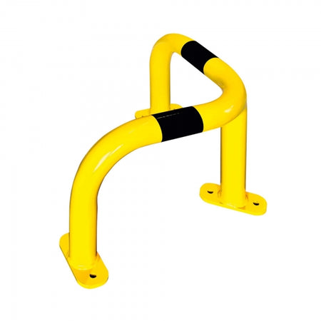 BLACK BULL Corner Protection Guard MD heavy-duty corner protector, 350x500x500 mm steel safety guard in yellow and black for warehouses and facilities