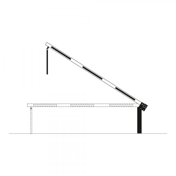 COMPACT System Boom Barrier Gas damper assisted action with integrated support arm
