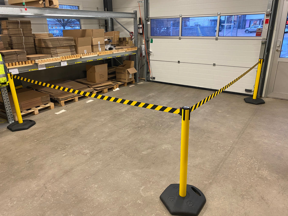 Flexibarrier Køordner med rullebånd -Basic Signal- (3.0m belte)