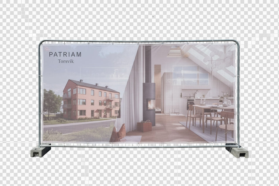 Byggeplassgjerde Banner – Mesh PVC – 3,5 × 2,0 m – Tilpasset Trykk