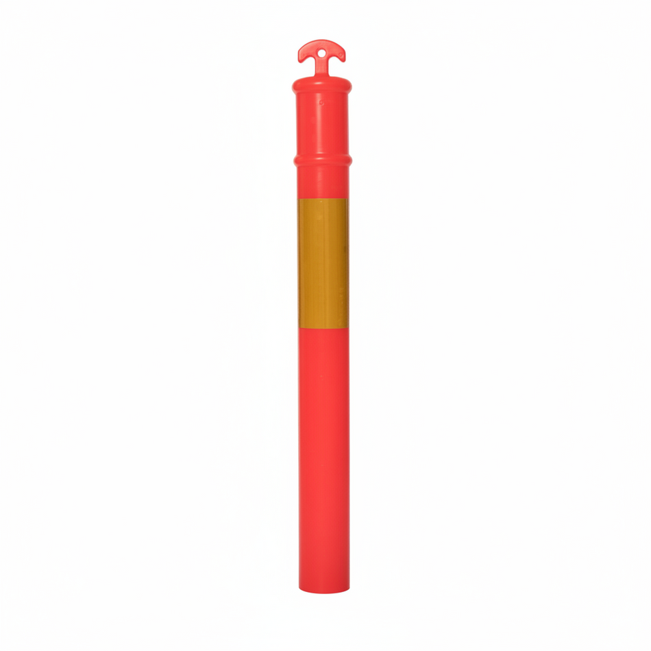 Flexibarrier erstatningsstolpe for T-toppullert – oransje reflekterende trafikkpullert (1150mm)