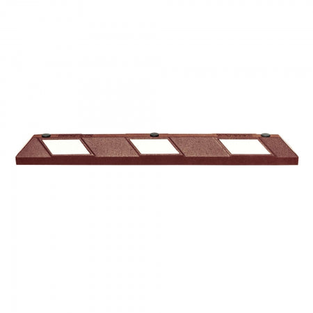 Park-AID Wheel-Stop, 1,200 mm, brick red with white reflective panels, fixing bolts included