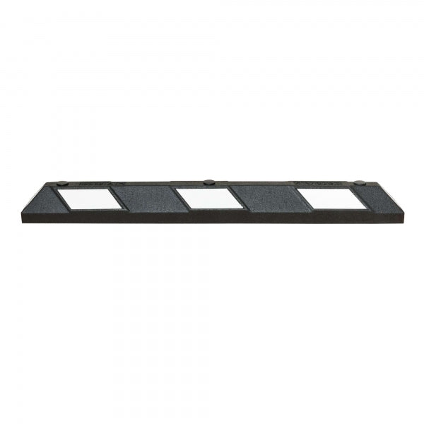 Park-AID Wheel Stop, 1,200 mm, black with white reflective panels, fixing bolts included