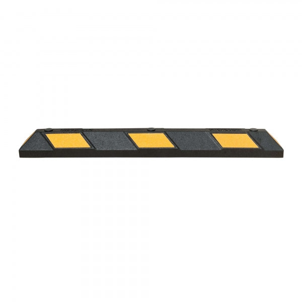 Park-AID Wheel Stop, 1,200 mm, black with yellow reflective panels, fixing bolts included