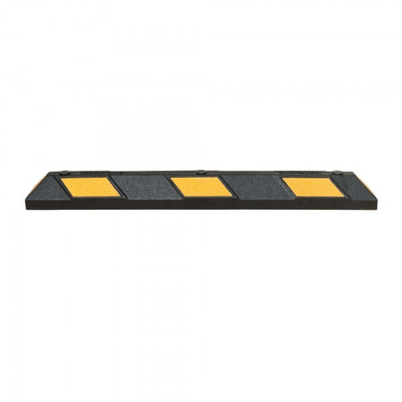 Park-AID Wheel Stop, 1,200 mm, black with yellow reflective panels, fixing bolts included