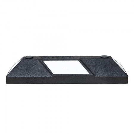Park-AID Wheel Stop, 550 mm, black with white reflective panels, fixing bolts included