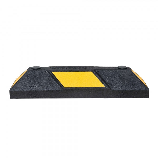Park-AID Wheel Stop, 550 mm, black with yellow reflective panels, fixing bolts included