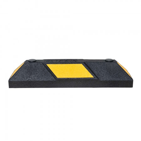 Park-AID Wheel Stop, 550 mm, black with yellow reflective panels, fixing bolts included