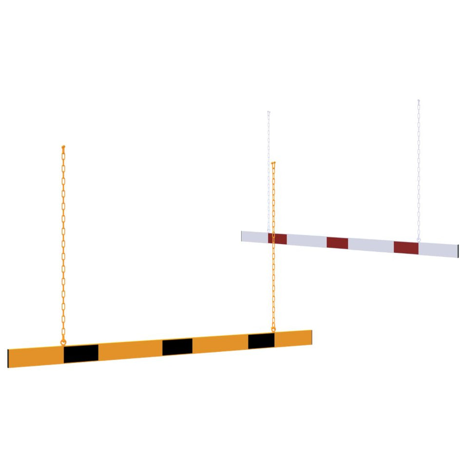 Høydebegrensningsbarriere - Reflekterende aluminiumpanel med opphengskjeder