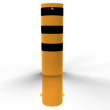 XXL Safety Steel Bollards Solid Ø 323 mm Yellow with black reflective stripes Root-fixed 40321BG