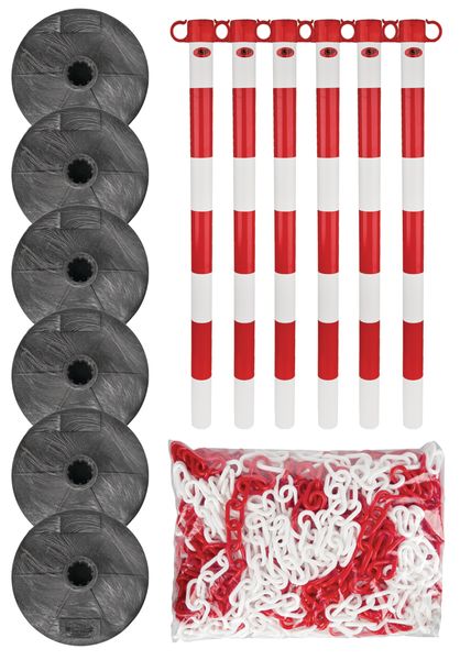 Kjedeavsperring – Light – 6 plaststolper inkludert 25 m kjede