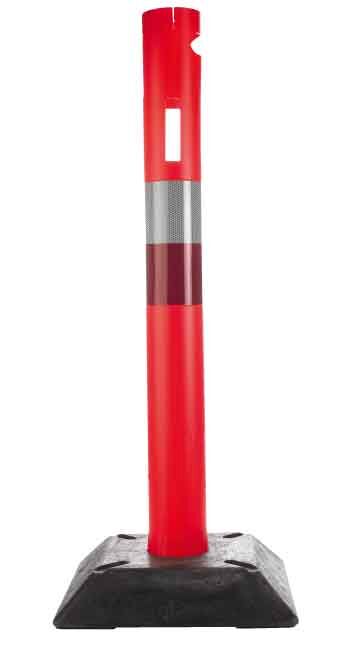 Plastbarriere stender med hull for brett