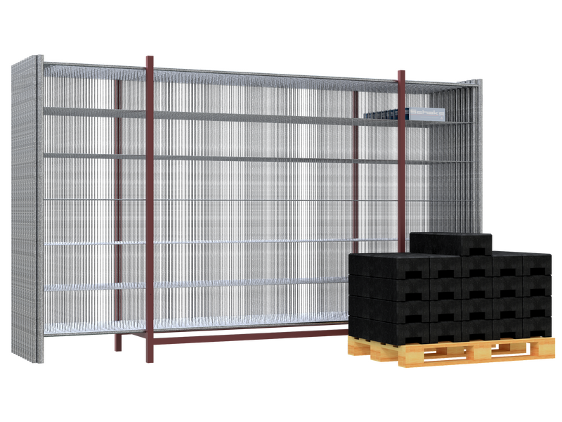 Byggegjerdestabel – 20 paneler inkl. pall, føtter og klemmer (70m)
