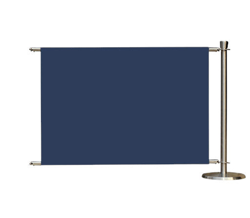 Utvidelsessett for Flexibarrier Café Barrier – Premium Sølv – 1000mm | Ensfarget banner