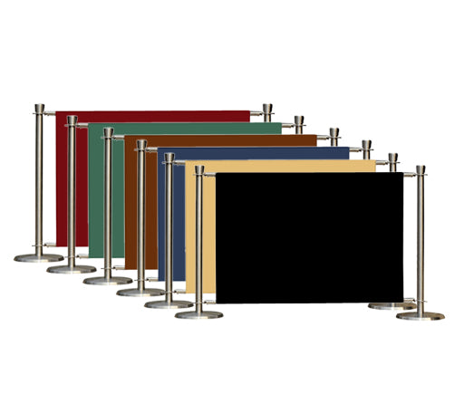 Flexibarrier Café Barrier Set – Premium Sølv – 2000mm | Ensfarget banner