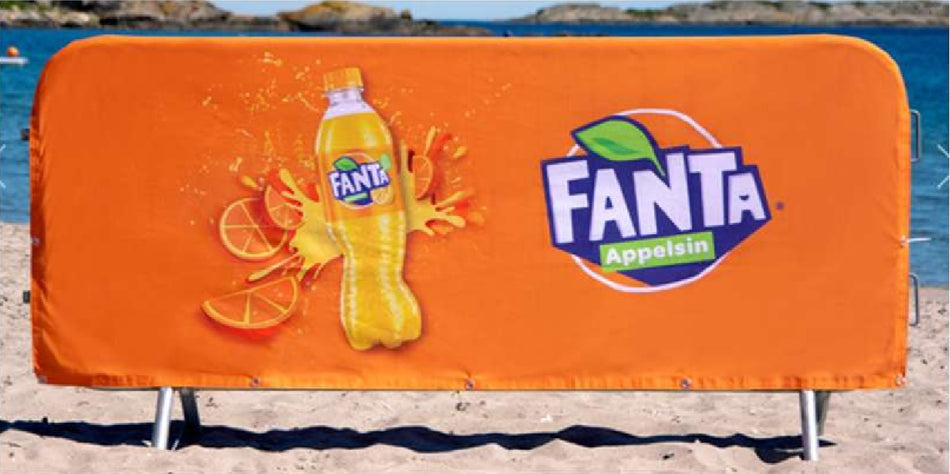 Foldebarriereovertrekk – Premium Tekstil – Konturform – 250 × 80 cm – Tilpasset Trykk