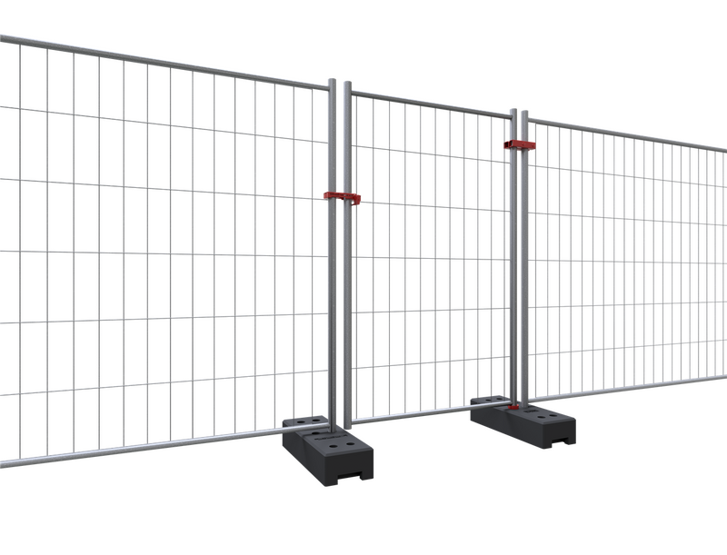 Bunnplate for mobile gjerder – Resirkulert plast (6 hull Ø42 mm)