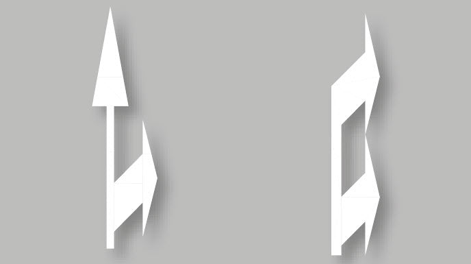 PREMARK® - Symbol (Dubbel pil - rak, vänster, höger)