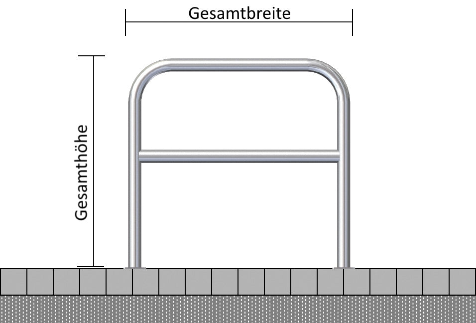 Hoops of steel tube Ø 60 mm, with crossbar
