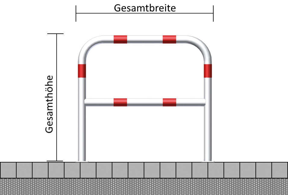Hoops of steel tube Ø 60 mm, with crossbar