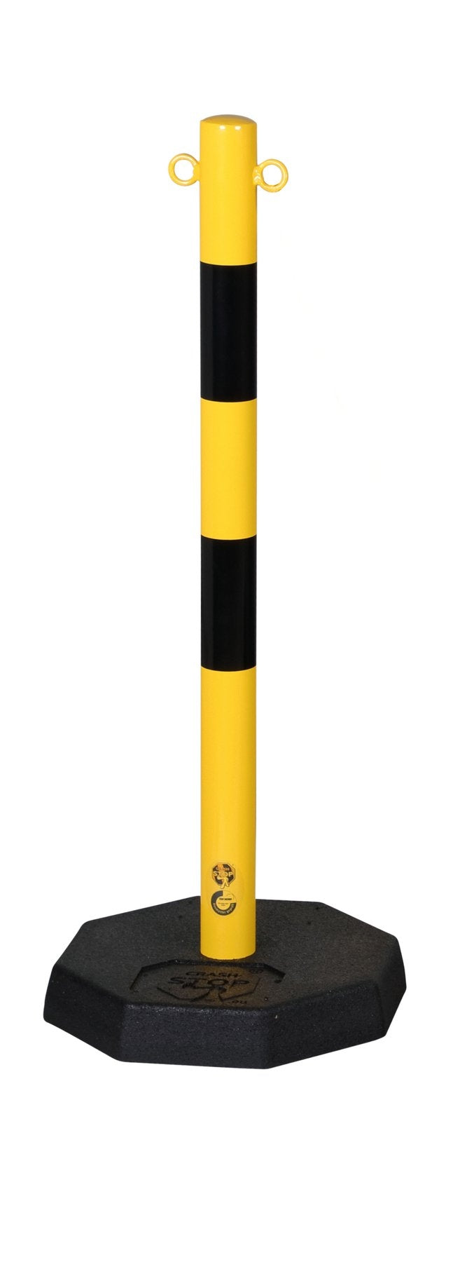 Flexibarrier Stolpe- og kjettingbarrieresett med transportvogn (Svart/Gul)