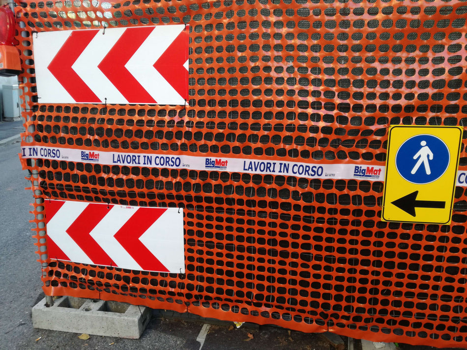 Oransje Plast Sikkerhetsnetting - TILPASSESBAR - (Tekst og logo trykt)