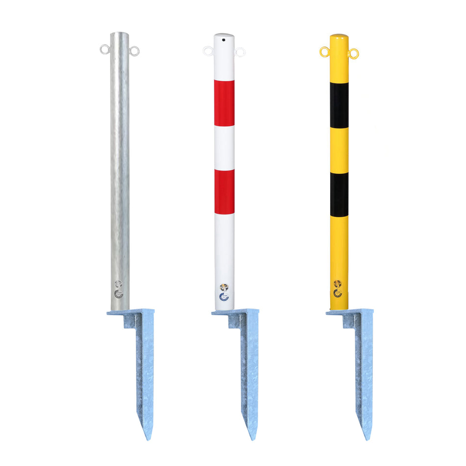 Kjedestolpe i metall med spyd