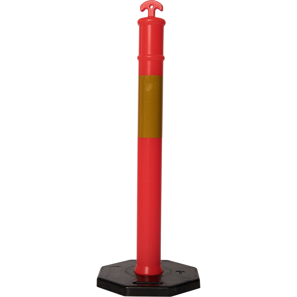 (pakning med 10) - Flexibarrier T-Top Pullert Med Base + 500m Sperrebånd