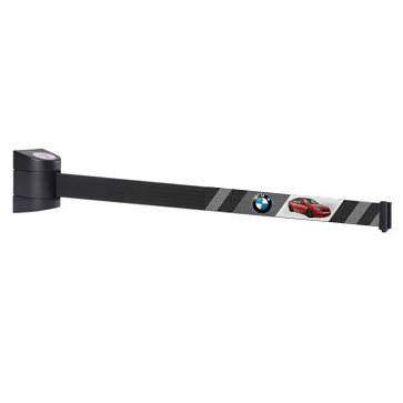 FlexiBarrier Veggmontert avsperringsbånd – Eget Trykk – (4,5 - 10,0 meter bånd)