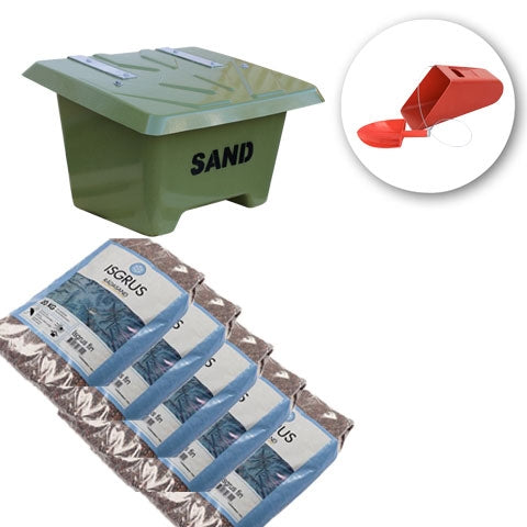 Pakketillbud- komplett med strøkasser, isgrus og spade.