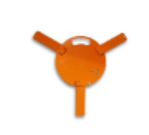 Stålbase med 3 ben og sikkerhetslås