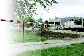 Gjerdepinne for oransje nettinggjerde/barrieretape