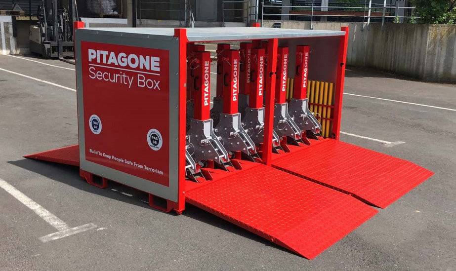 Pitagone antiterrorbarrieresystem – 12 moduler med sikkerhetsboks (komplett HVM-løsning)