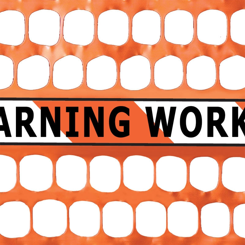Oransje Plast Sikkerhetsnetting - TILPASSESBAR - (Tekst og logo trykt)